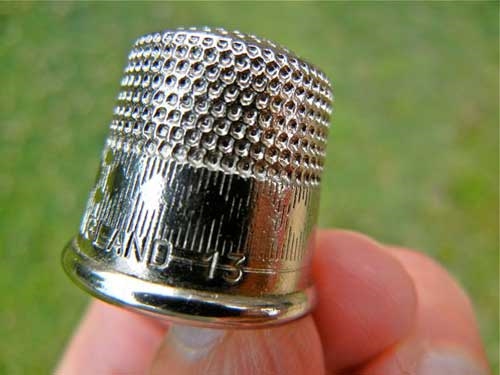 Old nickel silver thimble hot